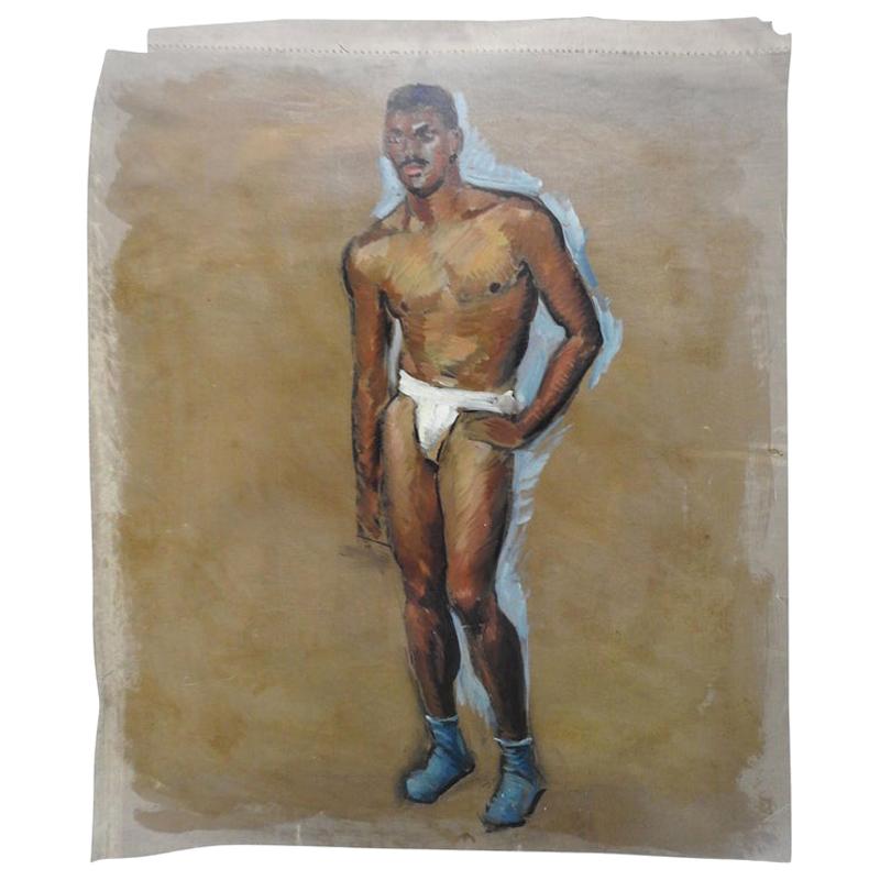 Robert Whitmore Oil Painting of Male Model For Sale