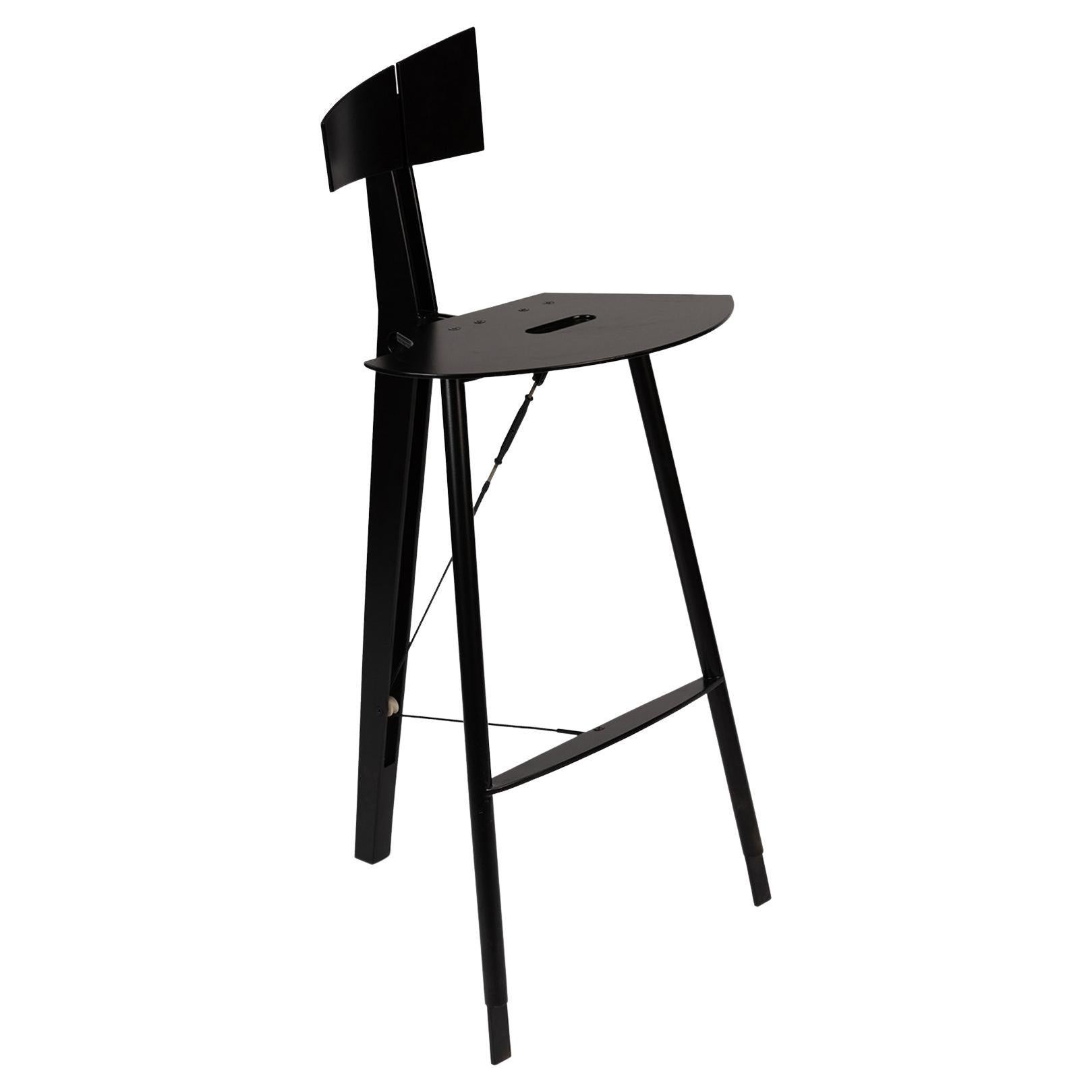 Black Drafting Stool by Architect Robert Whitton, 1980's For Sale