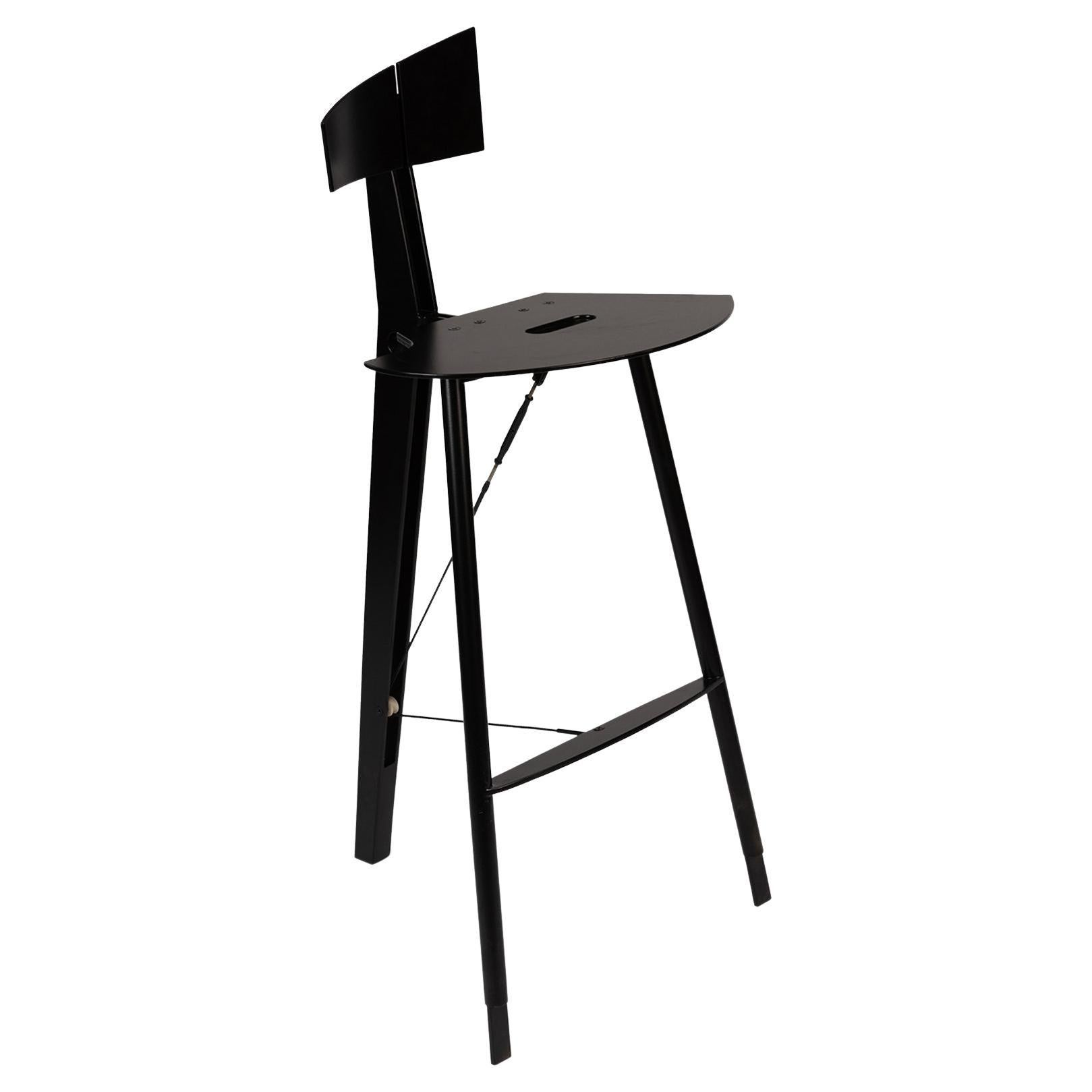 Black Drafting Stool by Architect Robert Whitton, 1980's