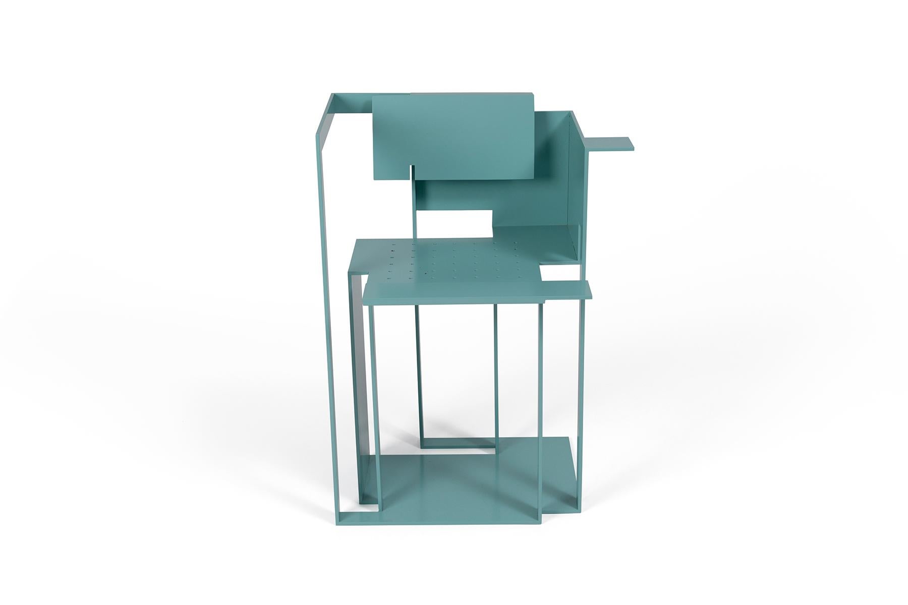 Türkisfarbener architektonischer One-Off-Stuhl von Robert Whitton  (Moderne der Mitte des Jahrhunderts) im Angebot