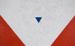 Red over White Original Geometric Art in Oil by Robert William Hinds