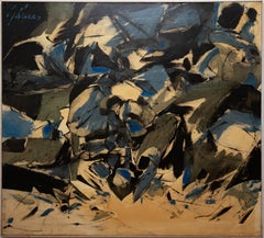 Peinture à l'huile expressionniste abstraite exposée, signée Memphis Tennessee 
