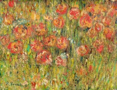 Wildflowers - Impressionist Landscape Oil Painting by Robert William Vonnoh
