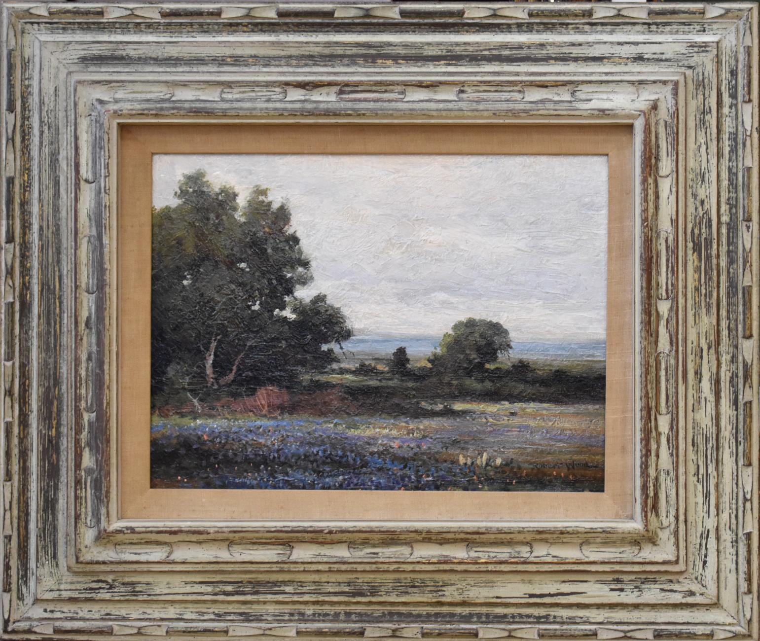 Robert William Wood Landscape Painting -   "Bluebonnets" Texas Hill Country Ranch Bluebonnet
