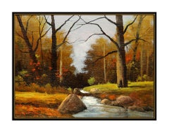 Robert William Wood Original Landscape Painting Oil On Canvas Signed River Art