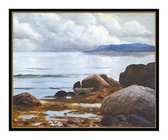 Robert William Wood Original Painting Oil On Canvas Signed Seascape Water Art