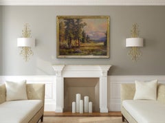 ROBERT WOOD Sunset in the Sierra's 1942 California Mountain Landscape oil canvas