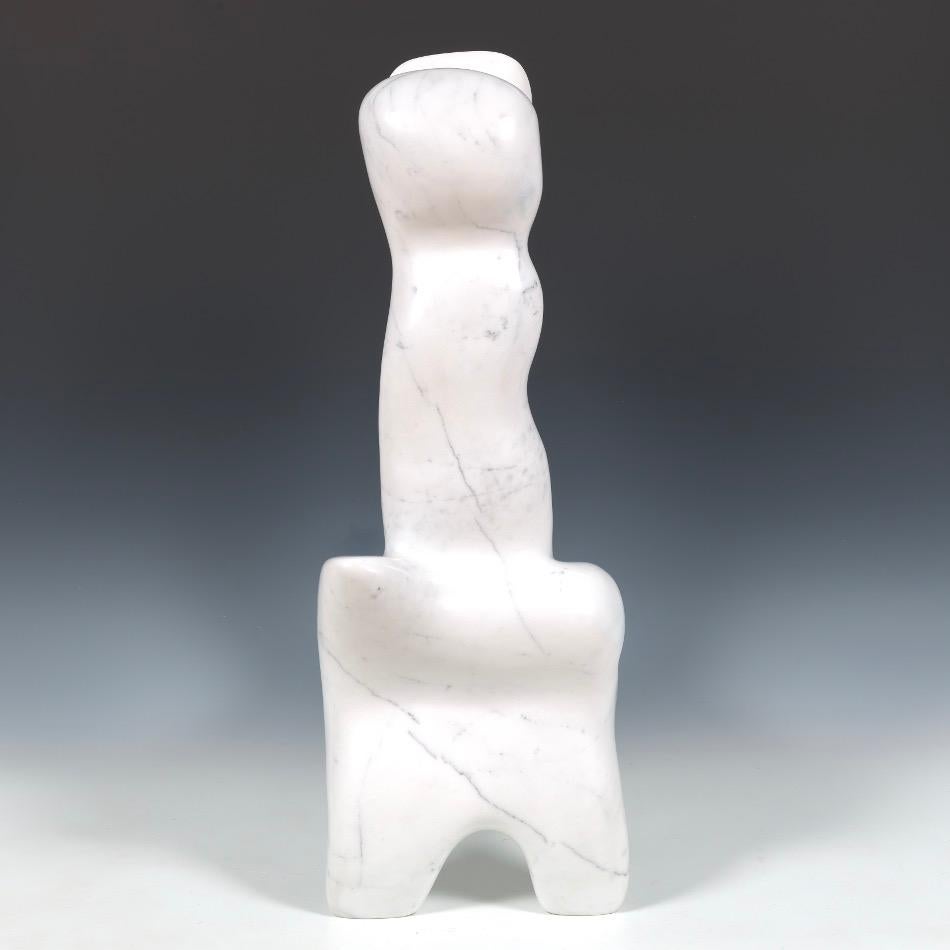 White Marble Form - Abstract Sculpture by Robert Winslow