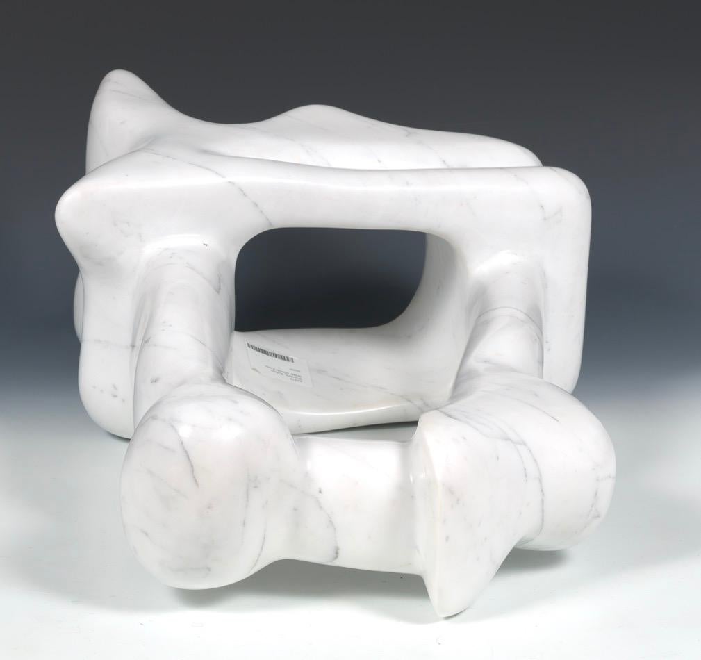 White Marble Form - Black Abstract Sculpture by Robert Winslow