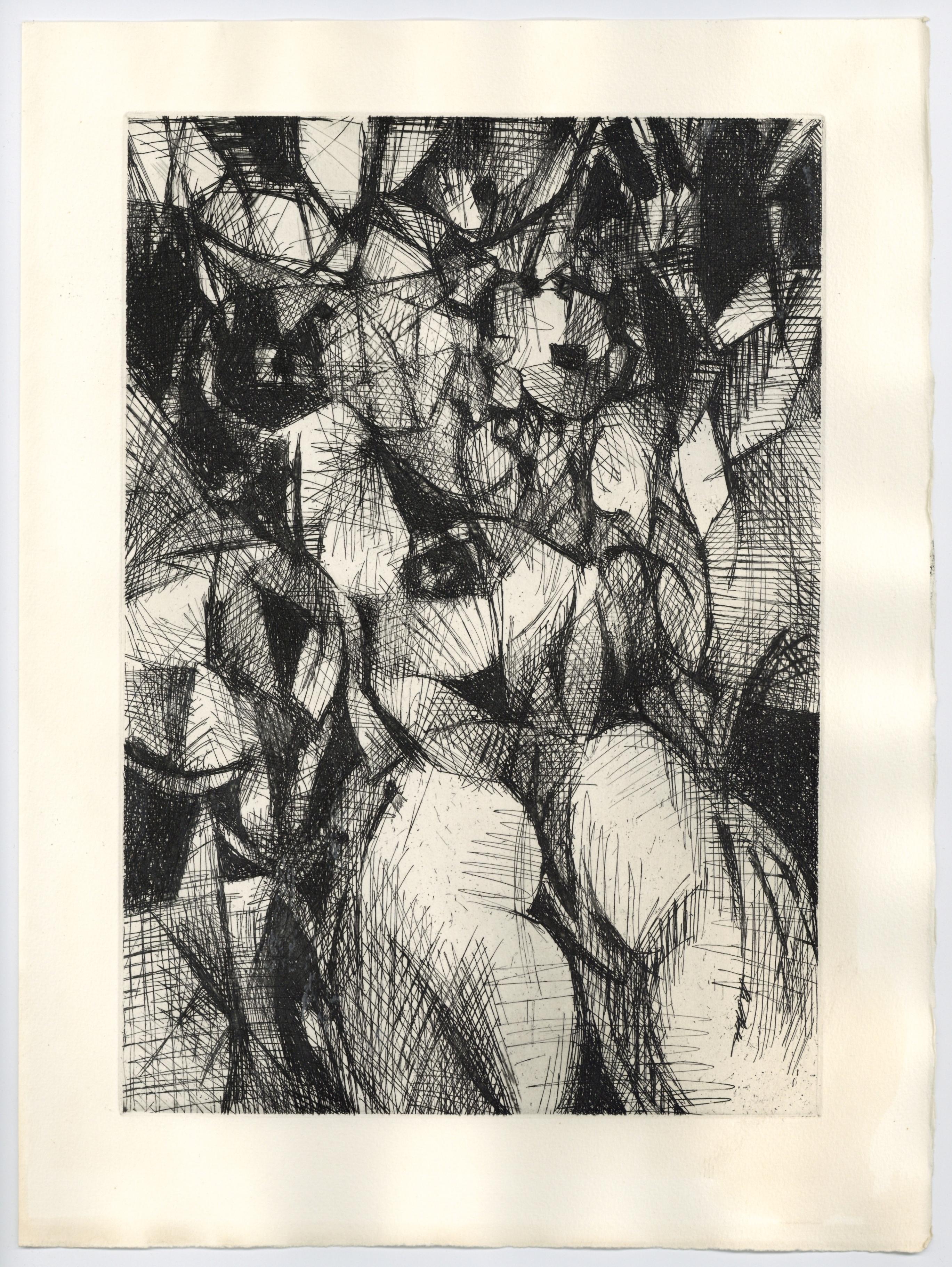 original etching for Paroles Peintes - Abstract Print by Robert Wogensky