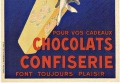 Original Chocolats Confiserie vintage French antique chocolate poster