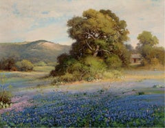 "CIELO AZUL" BLUEBONNET 1930s NEWCOMB MACKLIN MARCO 38 x 46 Enmarcado Robert Wood