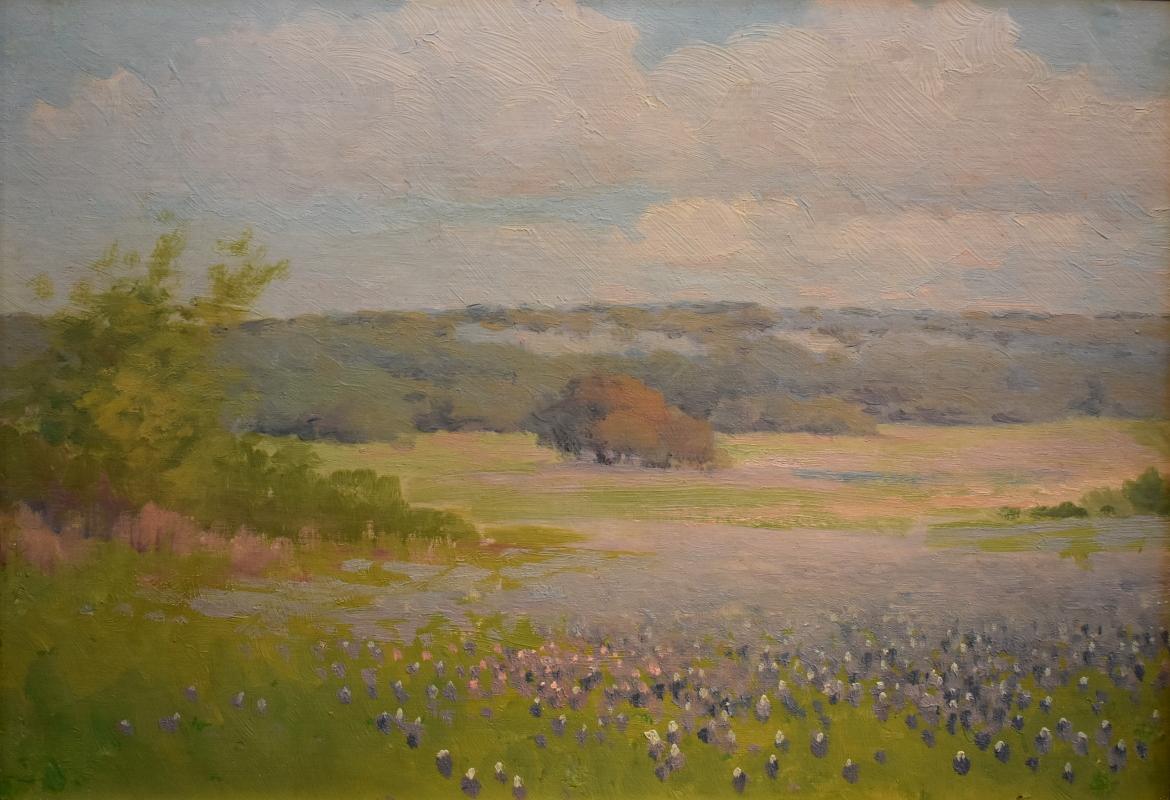 Robert William Wood Landscape Painting - "Buckeye Bluebonnet"