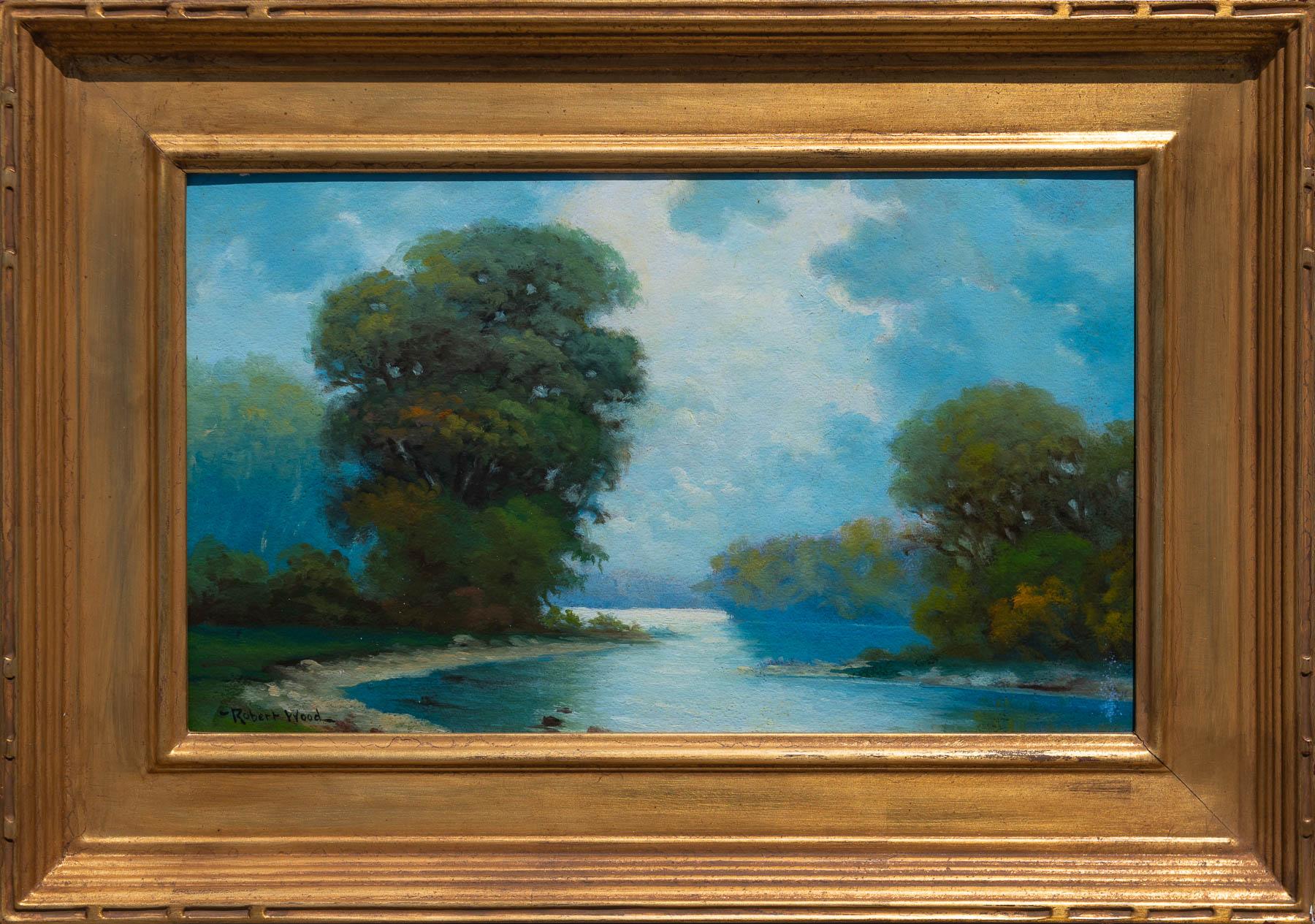 Oaks and stream - Painting by Robert Wood