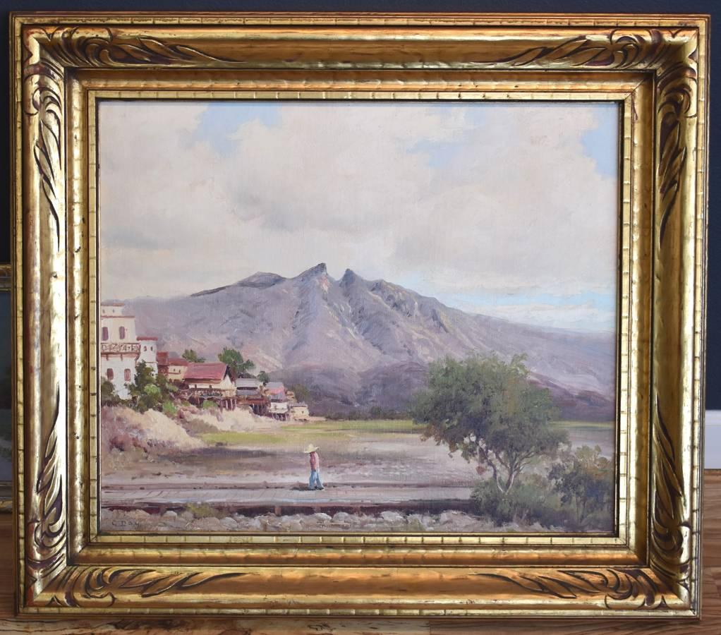 Robert Wood (G. Day)   (1889 -1979)  San Antonio Artist  Image Size: 20 x 24  Frame Size: 28 x 31  Medium: Oil  Circa 1930s  