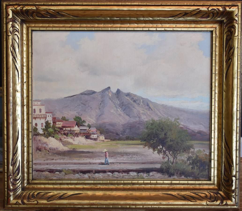 Robert William Wood Landscape Painting - "SADDLE MOUNTAIN"   NEAR MONTERREY MEXICO EARLY ROBERT WOOD.  G. DAY SIGNATURE