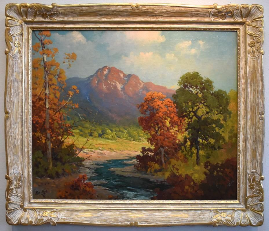 Robert William Wood Landscape Painting - "Sierras"  Circa 1930s California Landscape in Newcomb Macklin Frame