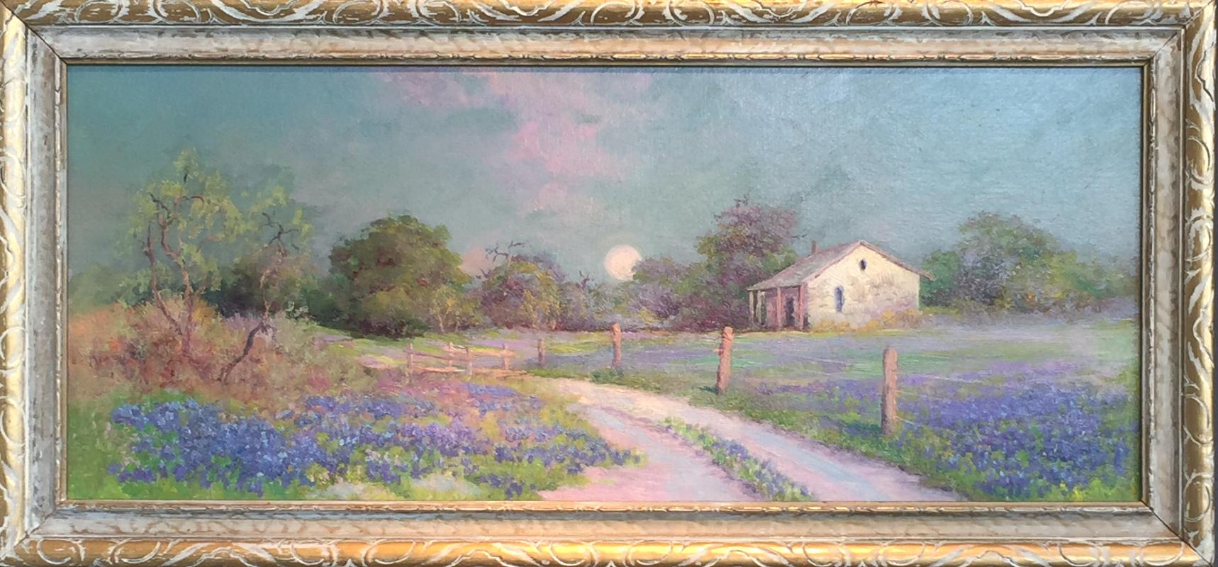 Robert William Wood Landscape Painting - Texas Bluebonnet Landscape  "Hills Between Bandera & San Antonio, Texas"