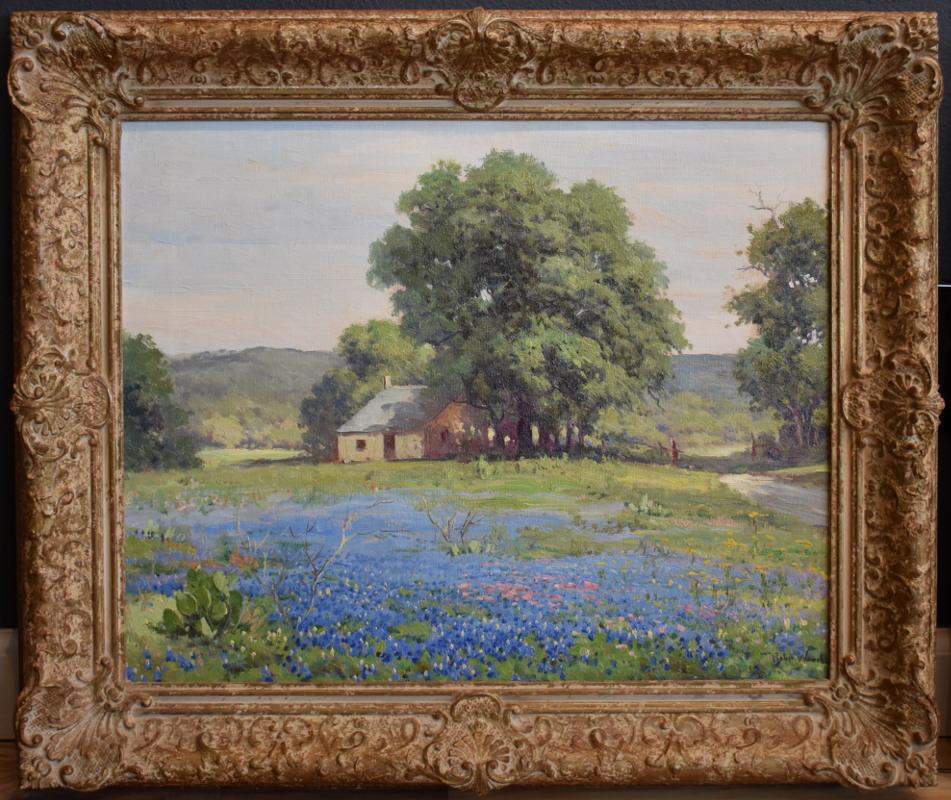 Robert William Wood Landscape Painting - "Texas Bluebonnets" Hill Country Lanscape