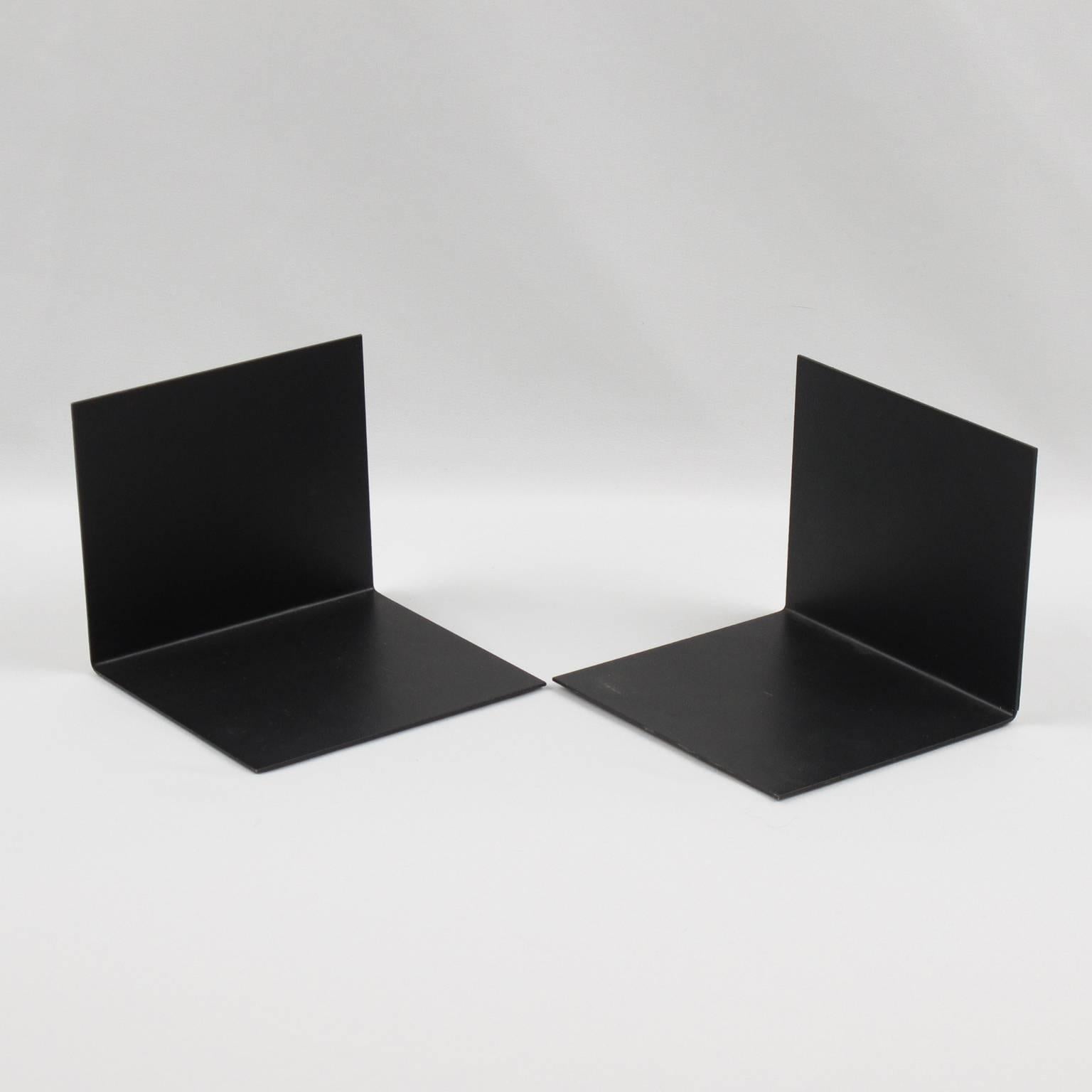 Robert Wuersch 1950s Modernist Enamel on Copper Bookends (serre-livres) 1