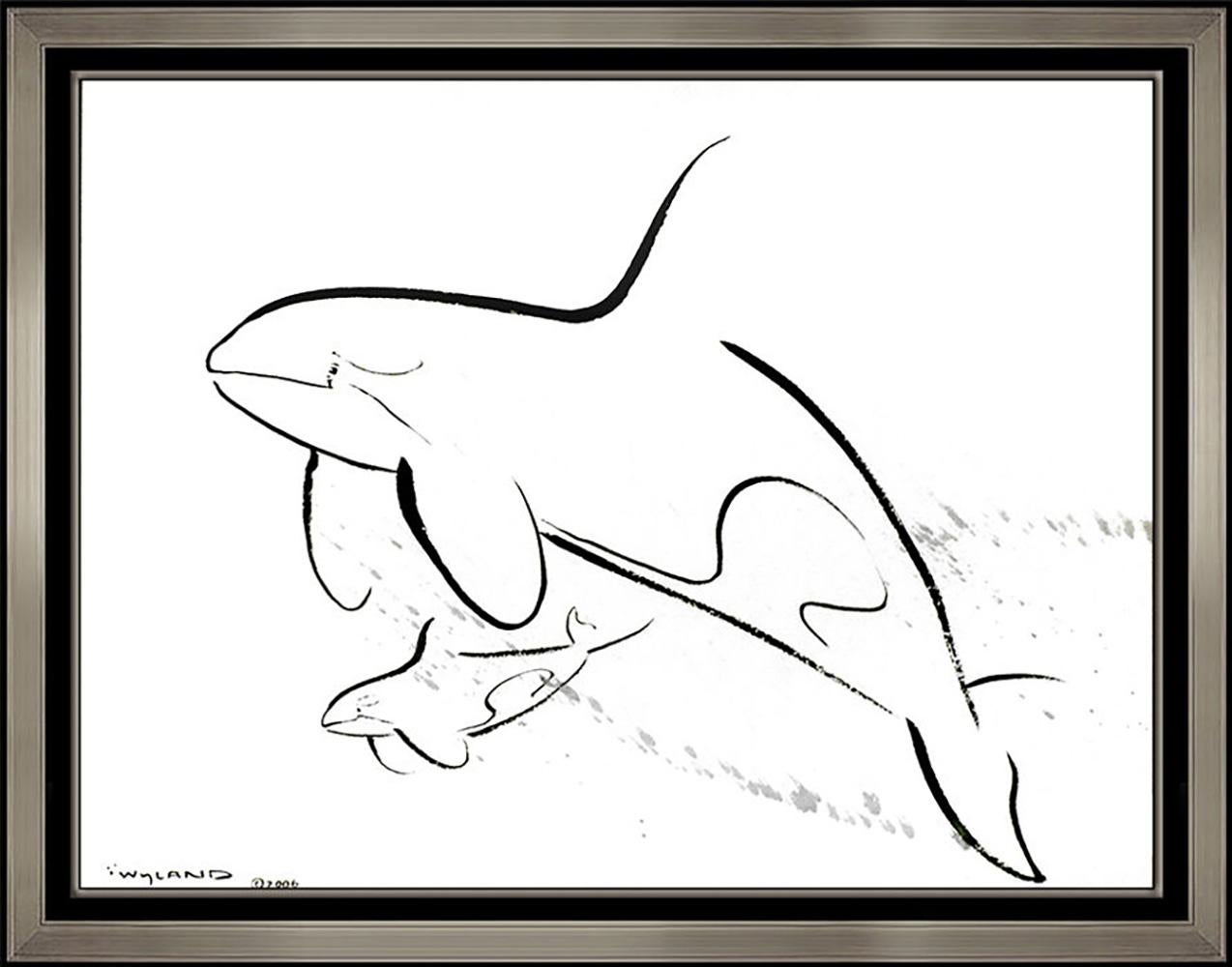 Robert Wyland Animal Painting - ROBERT WYLAND Original Acrylic Painting Signed Sea Life Dolphin Animal Art oil