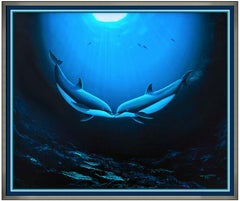 Robert Wyland Original Oil Painting On Canvas Large Signed Dolphins Reef Sealife