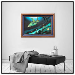 Robert Wyland Original Oil Painting On Canvas Turtle Sea Life Signed Large Art