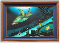 Robert Wyland Original Oil Painting On Canvas Turtle Sea Life Signed Large Art