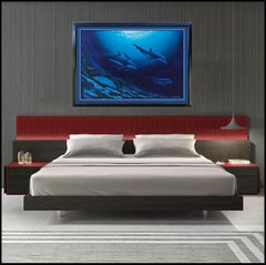 Robert Wyland Painting Large Original Oil On Canvas Signed Dolphin Reef Art SBO