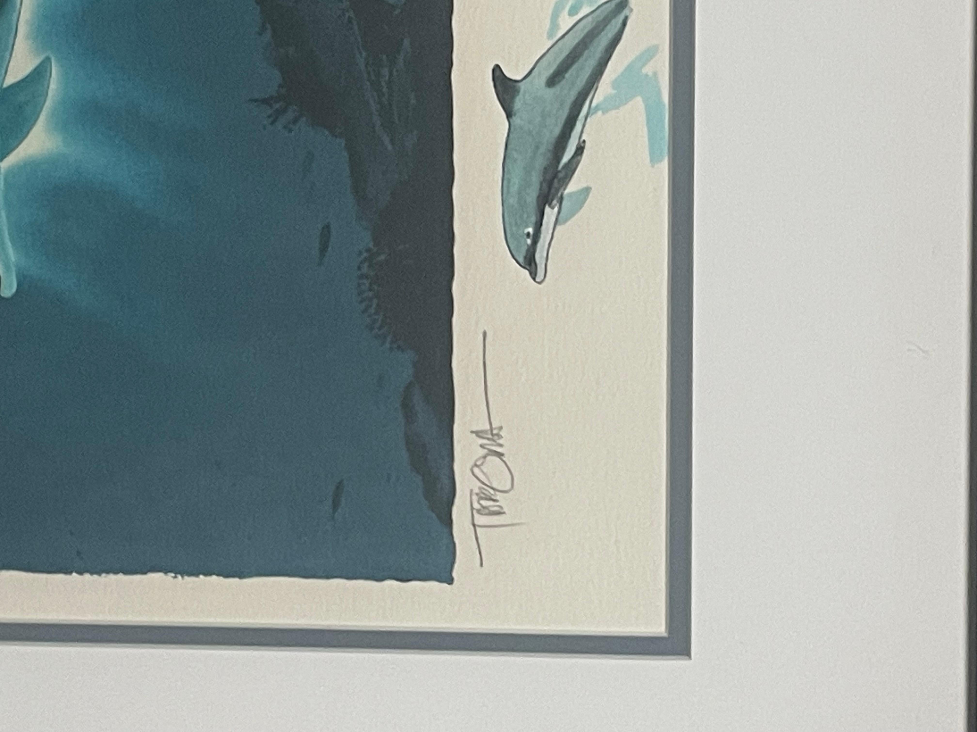Delfine im Mondschein im Angebot 1
