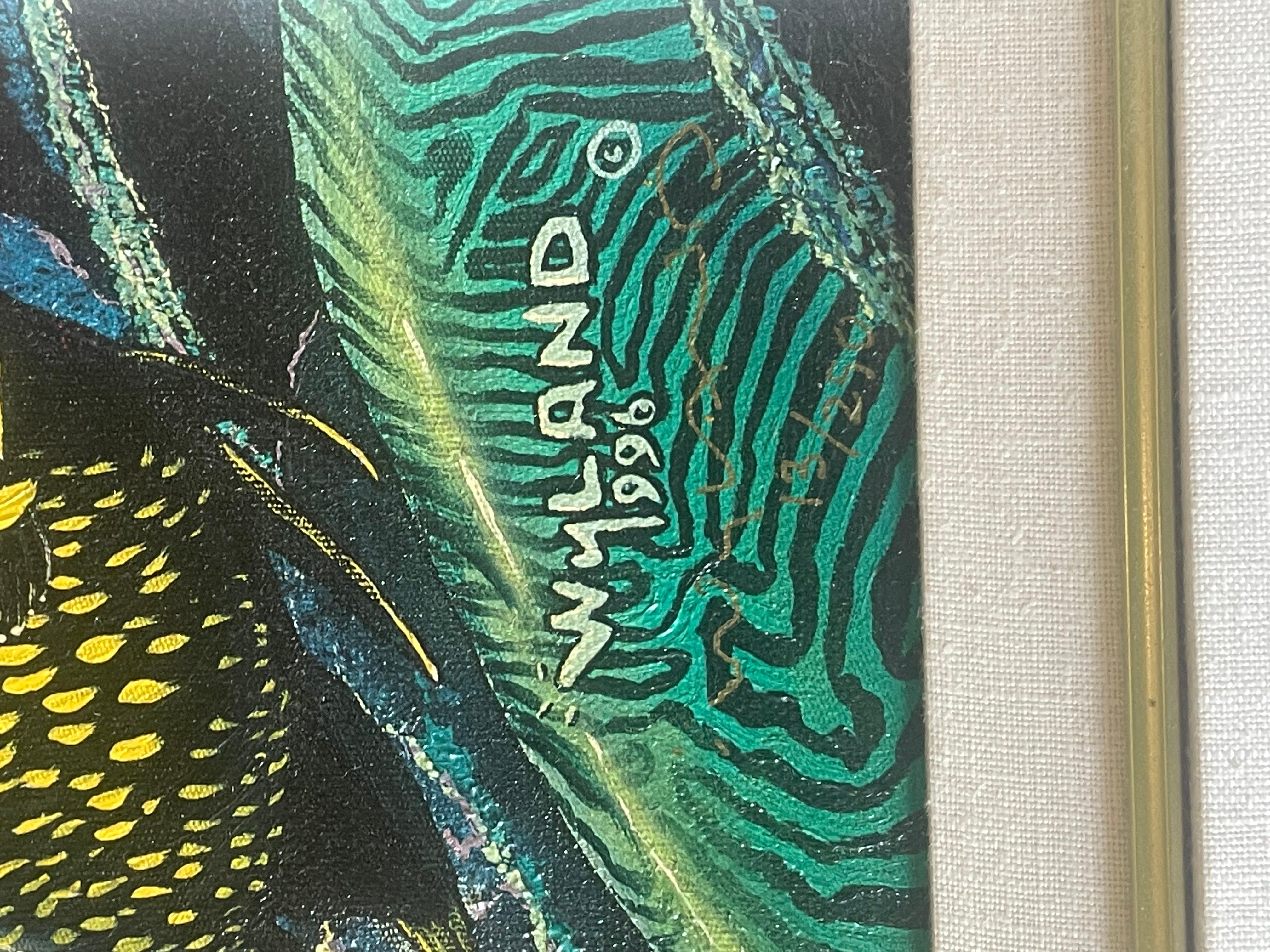 This is an Robert Wyland embellished giclee “paradise found 1996” signed and numbered. In excellent condition measures 47x30