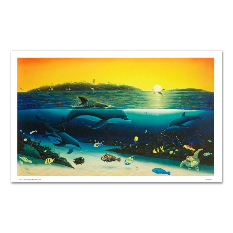 Robert Wyland Print – Warm Tropical Waters" Limitierte Auflage Giclee auf Leinwand