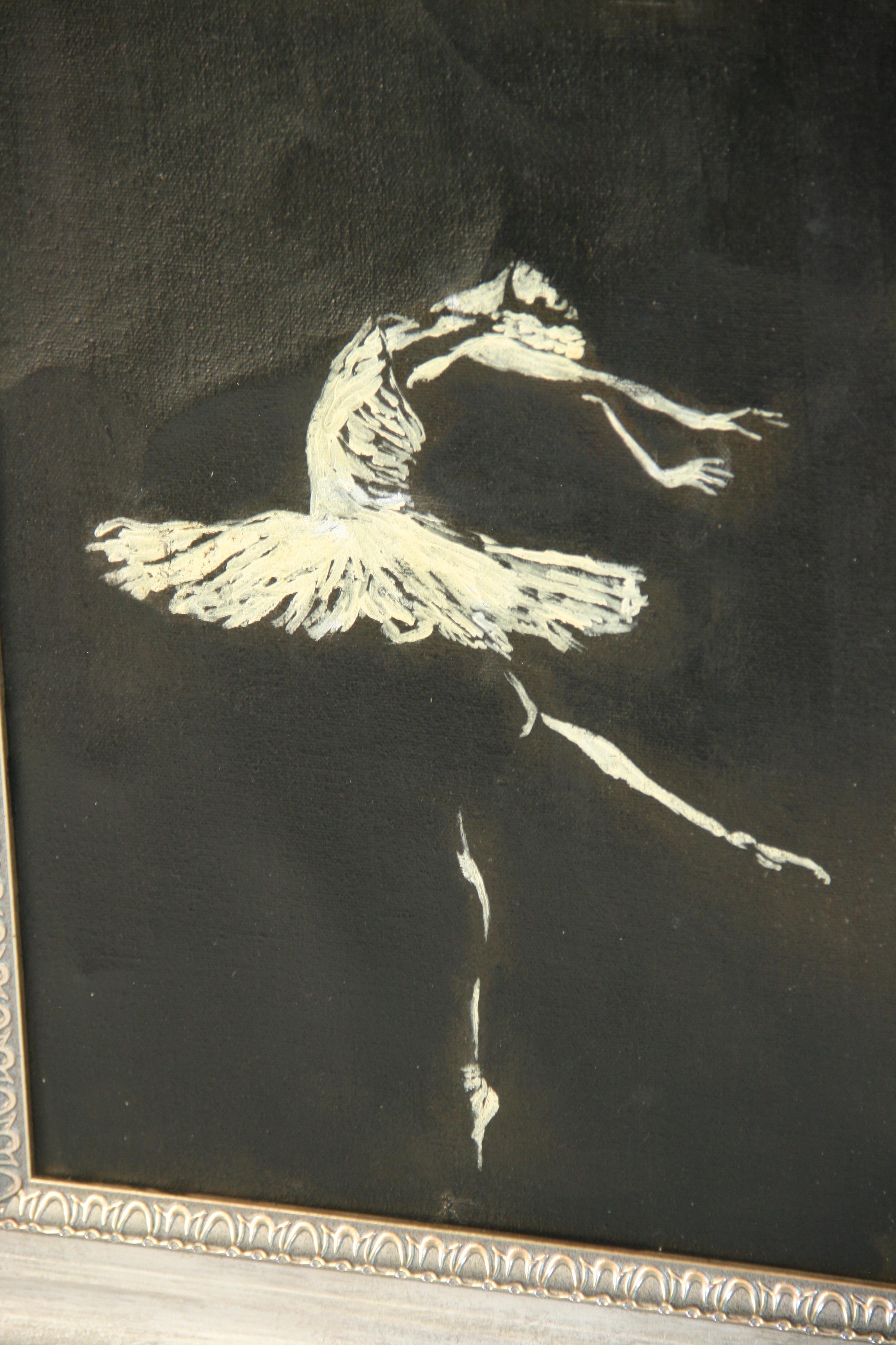 Pintura al óleo Bailarina Silhoutte - Figurative Painting Gris de Robert Yarmola