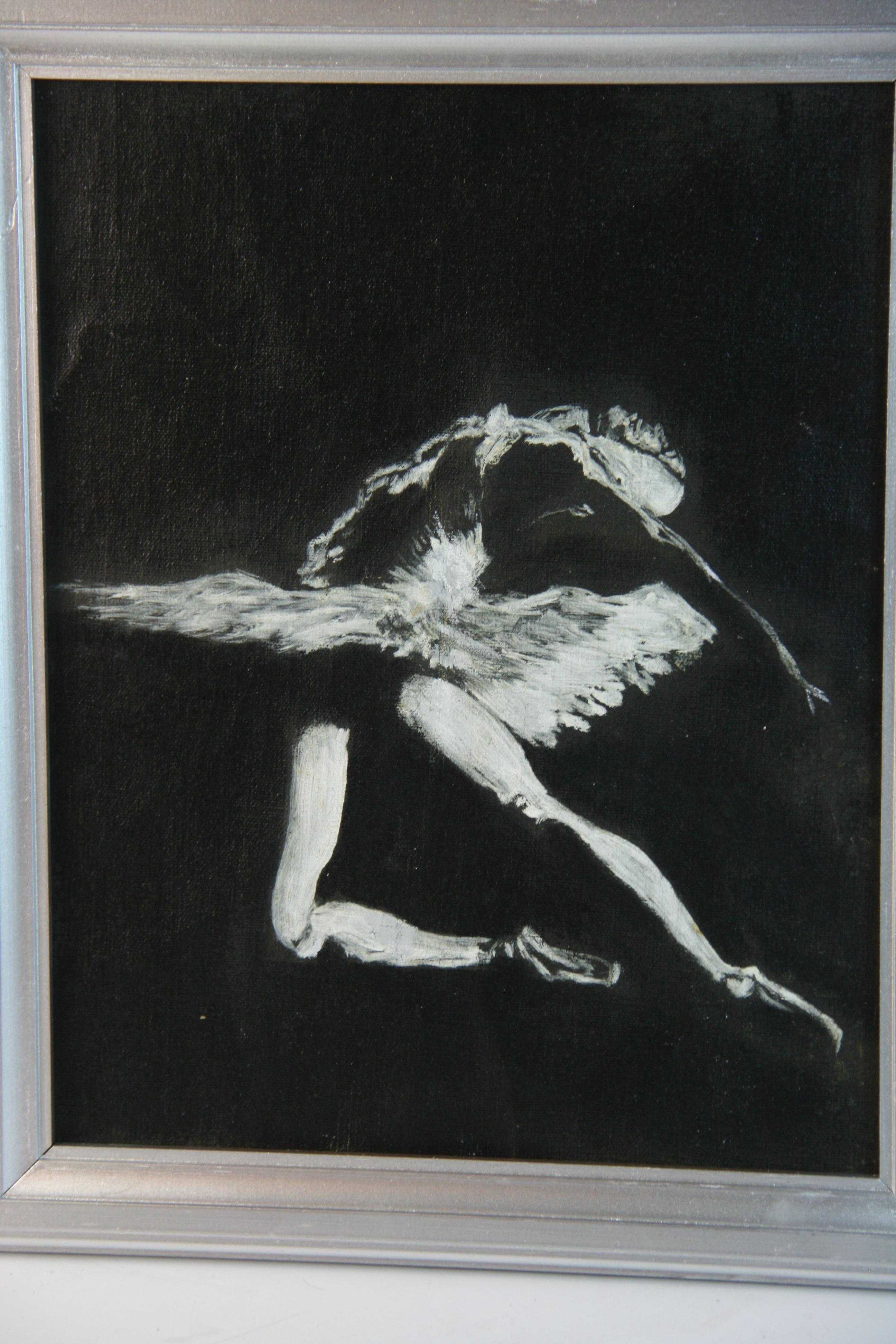 Ballerina Silouette Pittura ad olio #2 - Figurative Painting Nero di Robert Yarmola