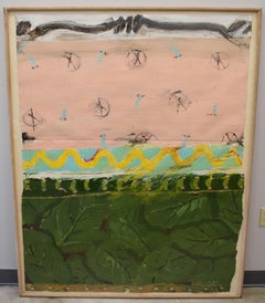 "Split Level V" (Serie Border) c1981 Acrilico su carta di Robert Zakanitch