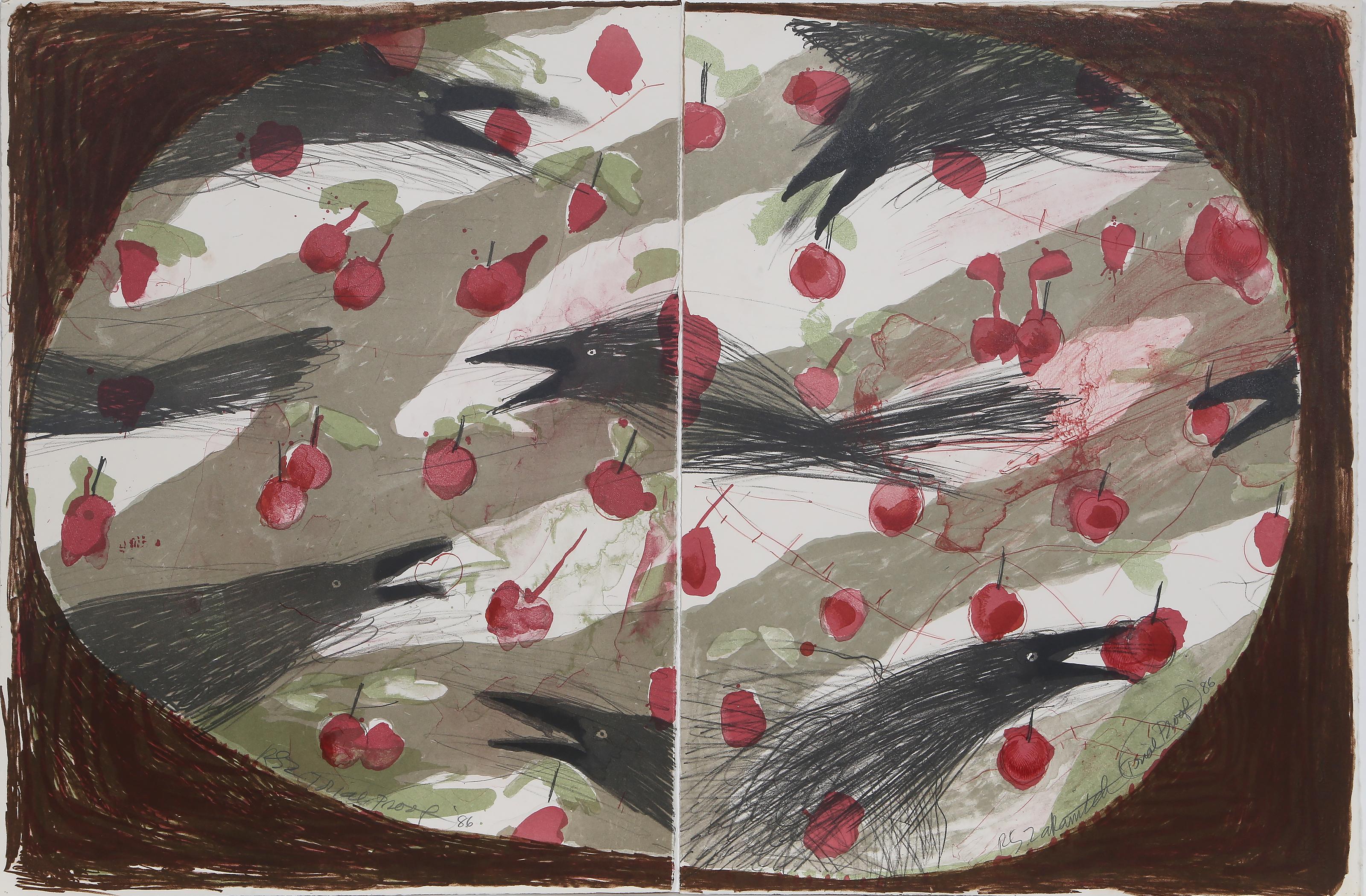 Sunday Crows, Modern Lithograph by Robert Zakanitch