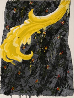 Vintage Untitled (Yellow Feather), Screenprint by Robert Zakanitch