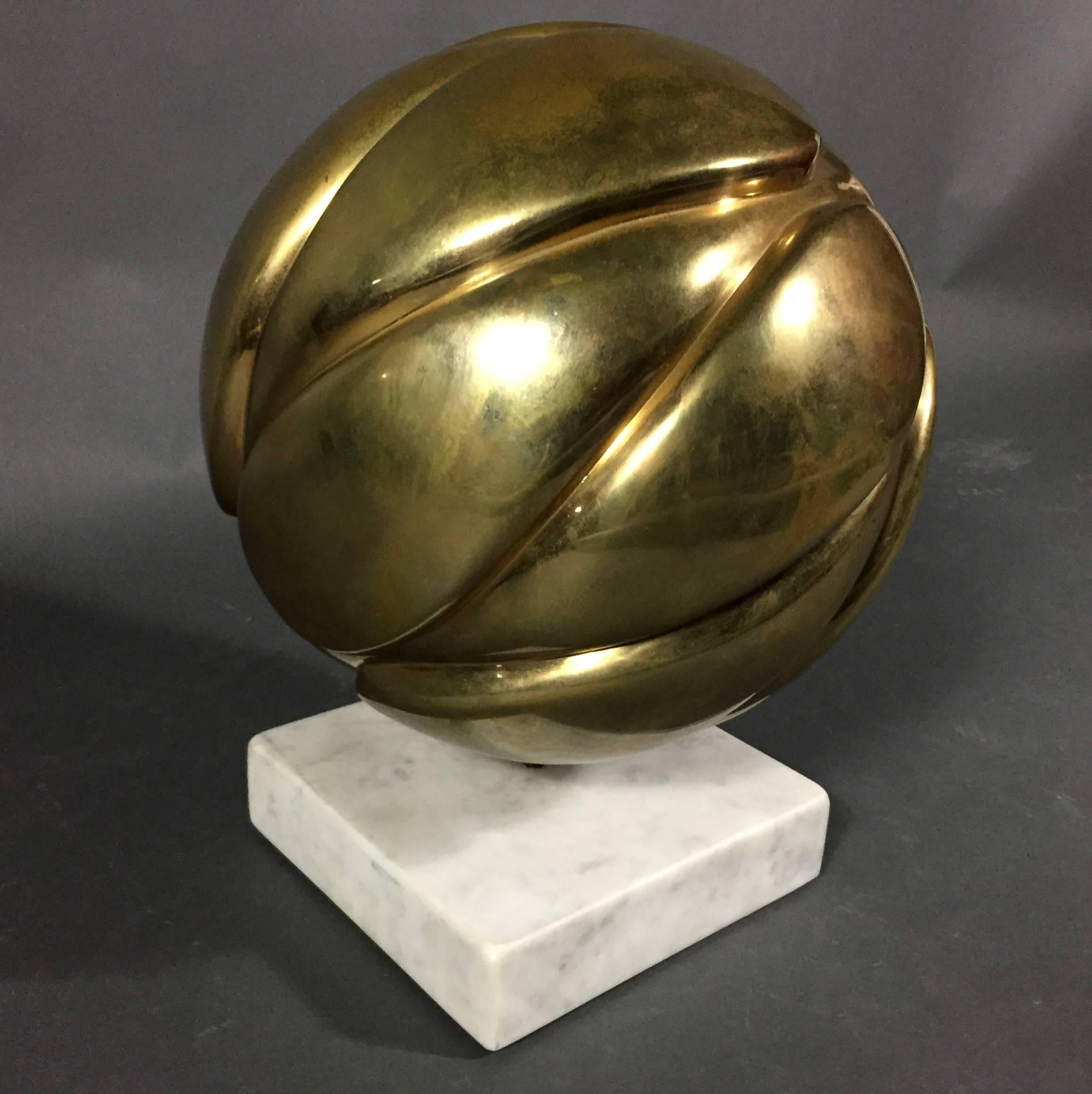 American Robert Zeidman Spherical Brass Sculpture, USA, circa 1980 For Sale
