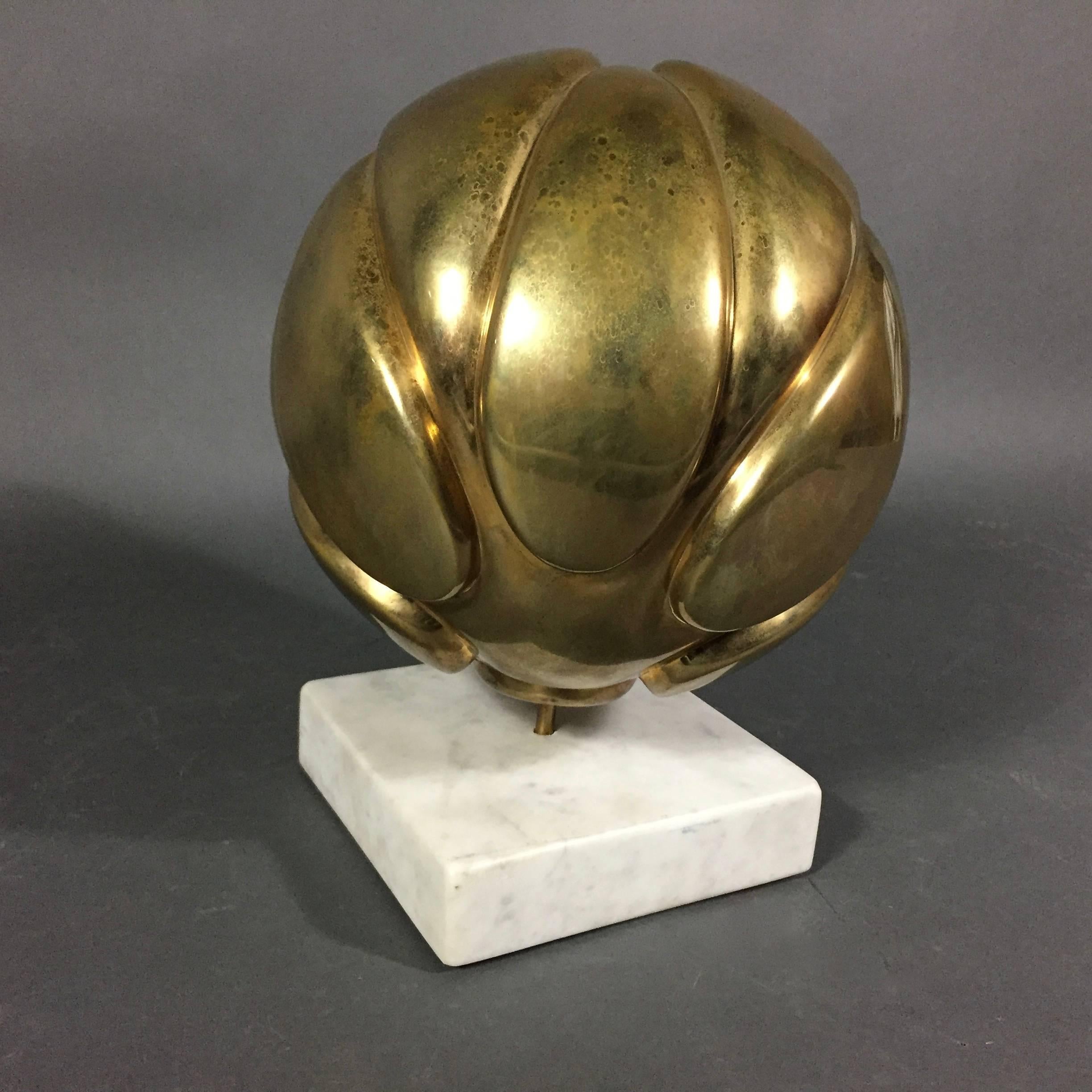 Robert Zeidman Spherical Brass Sculpture, USA, circa 1980 In Good Condition For Sale In Hudson, NY