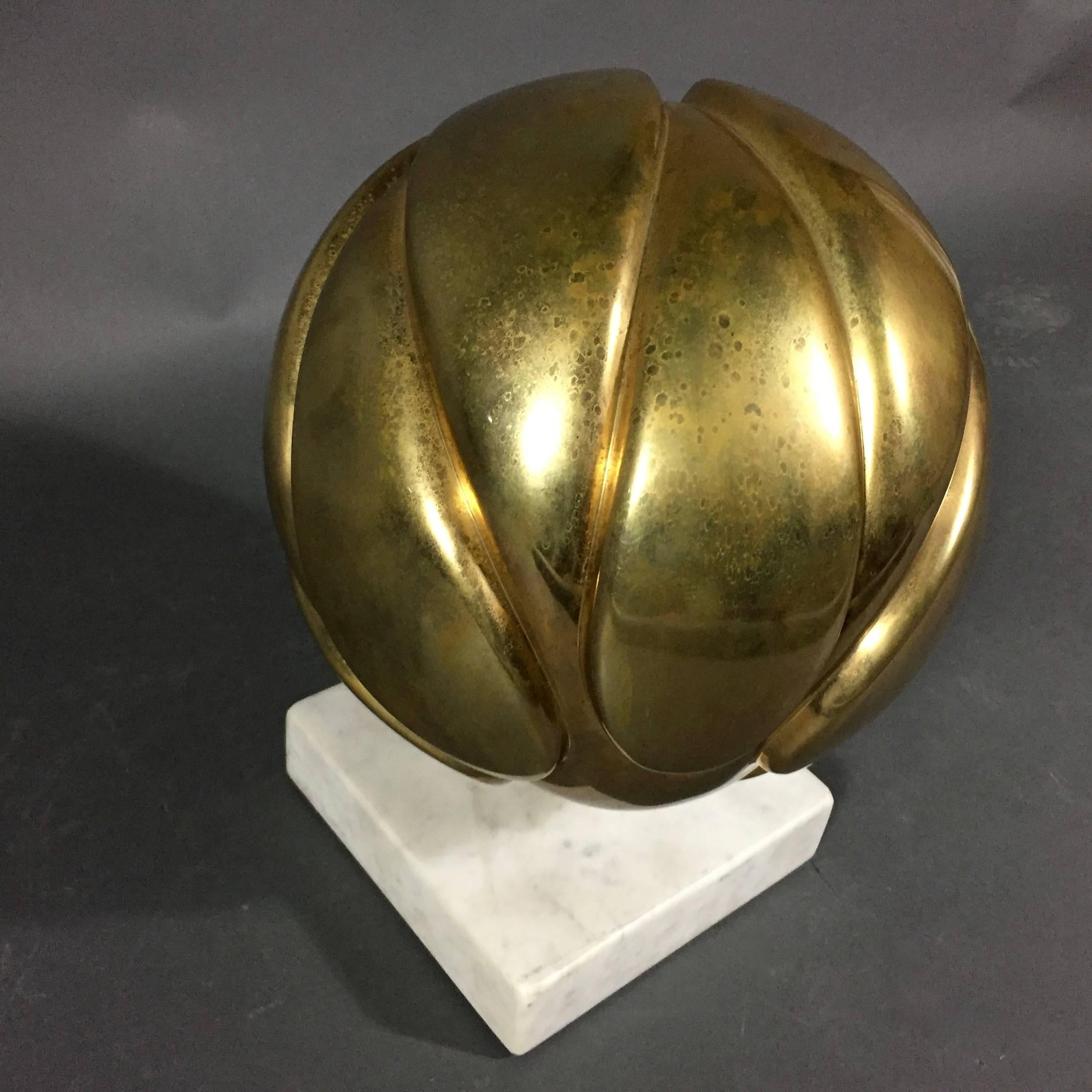 Late 20th Century Robert Zeidman Spherical Brass Sculpture, USA, circa 1980 For Sale