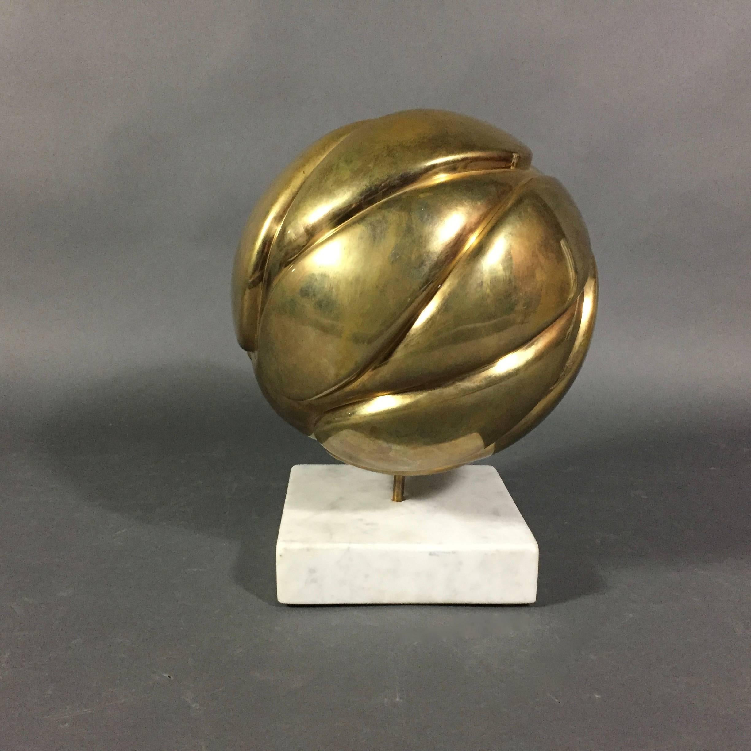 Robert Zeidman Spherical Brass Sculpture, USA, circa 1980 For Sale 1
