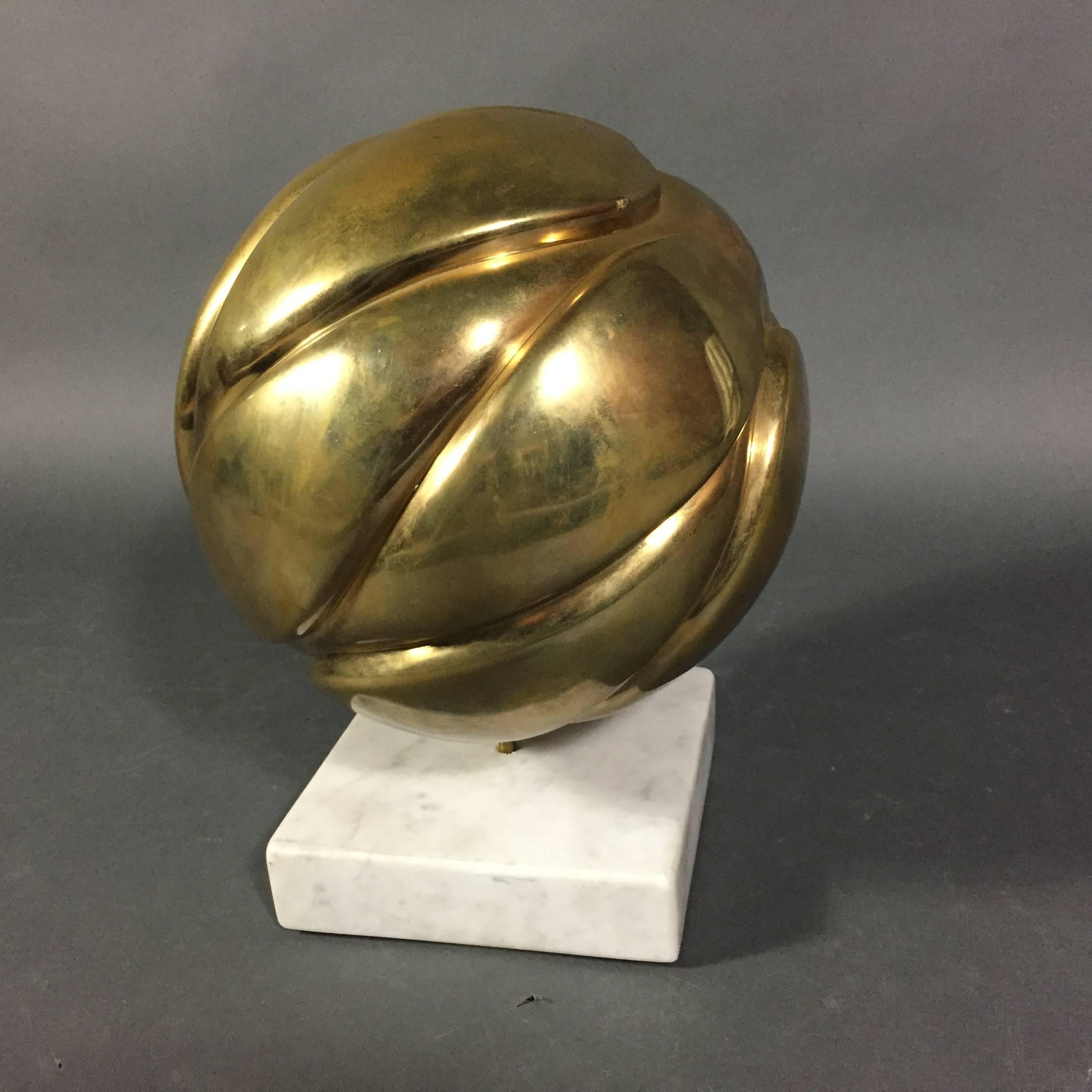 Robert Zeidman Spherical Brass Sculpture, USA, circa 1980 For Sale 2