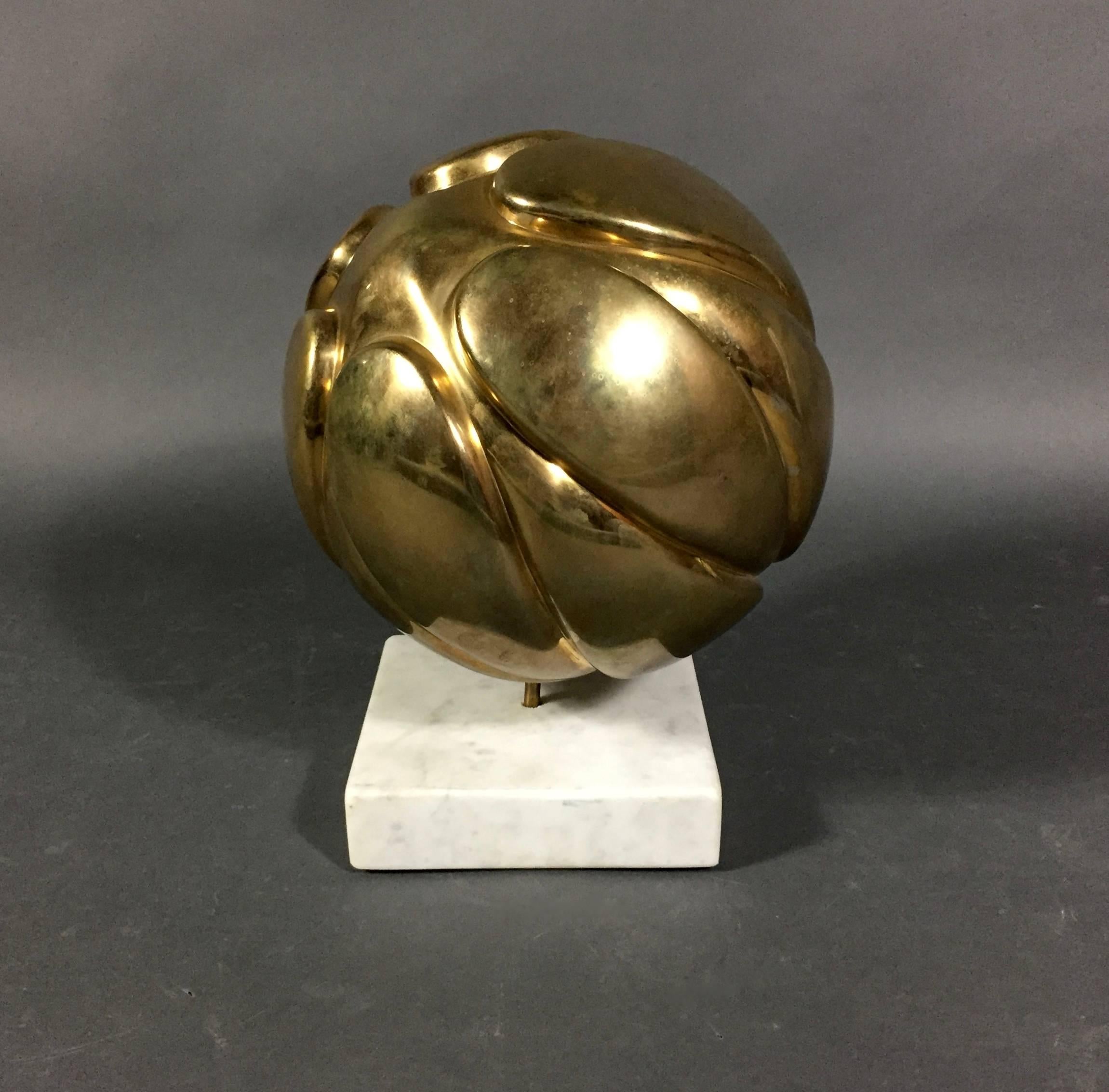 Robert Zeidman Spherical Brass Sculpture, USA, circa 1980 For Sale 3
