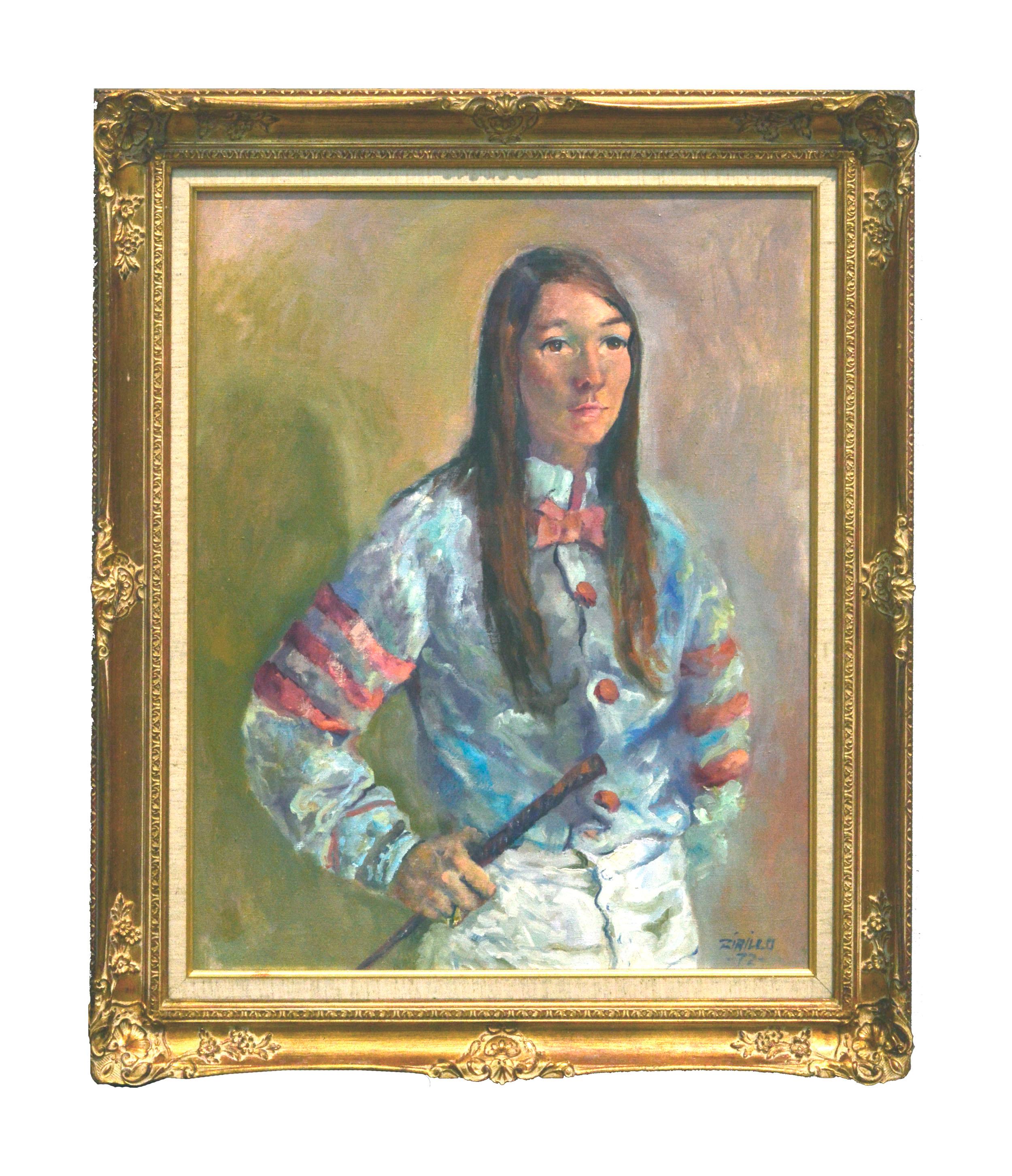 Robert Zirillo Portrait Painting - Portrait of Robyn Smith (Astair) - 1970's Female Jockey