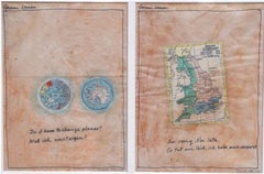 Lezione di tedesco (due gouaches ad acquerello uniche e separate, ciascuna firmata a mano) Incorniciato