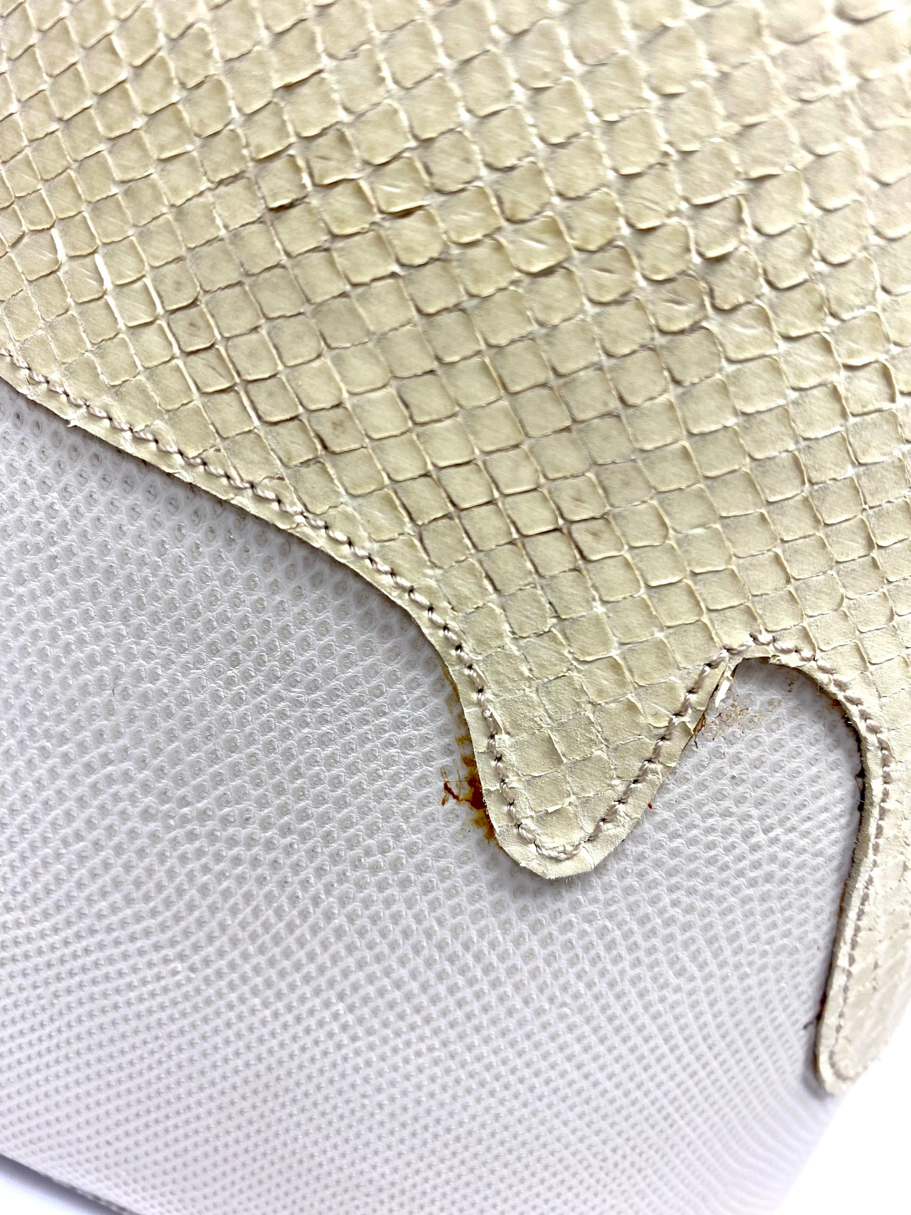 Roberta Balsamo Beige Lizard Snakeskin Bucket Handbag For Sale 1