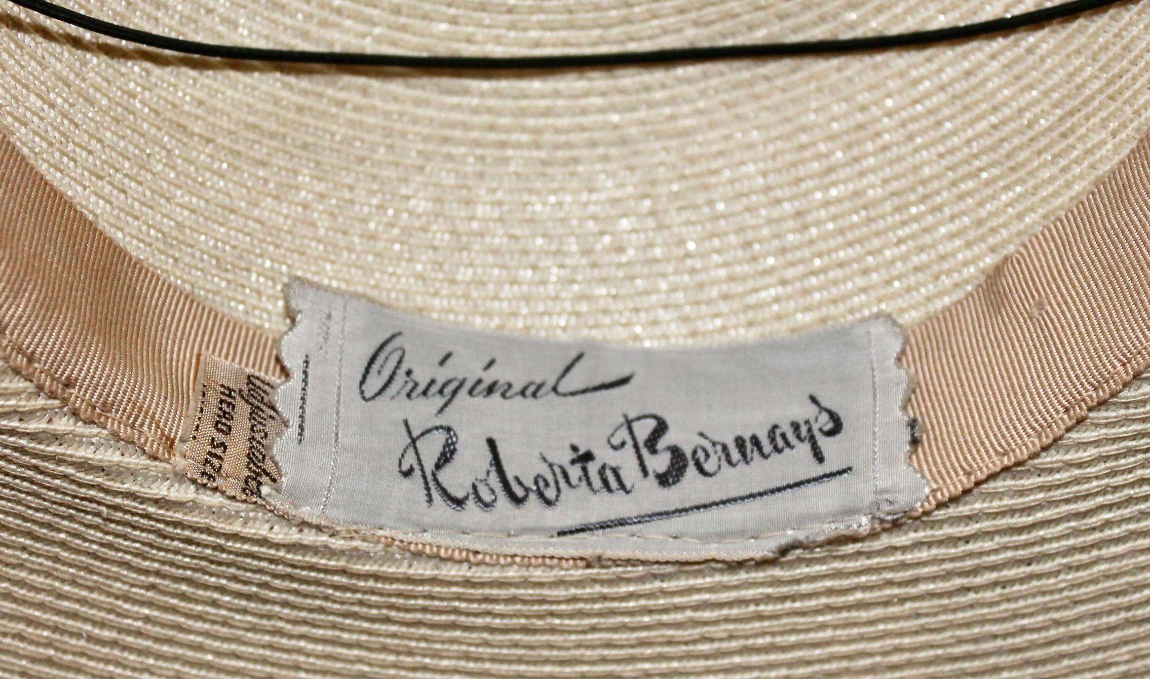 Roberta Bernays Original 1930's Straw Hat For Sale 7
