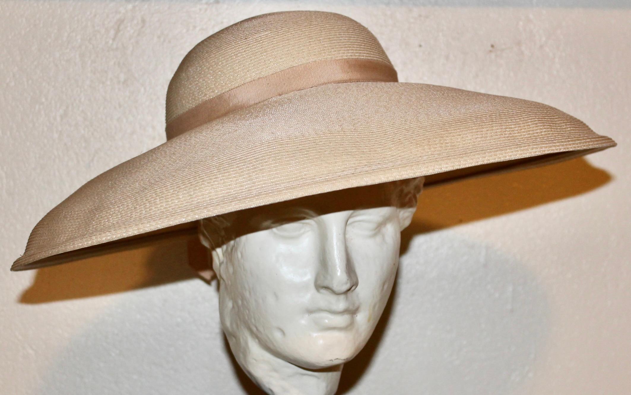 Roberta Bernays Original 1930's Straw Hat In Excellent Condition For Sale In Sharon, CT