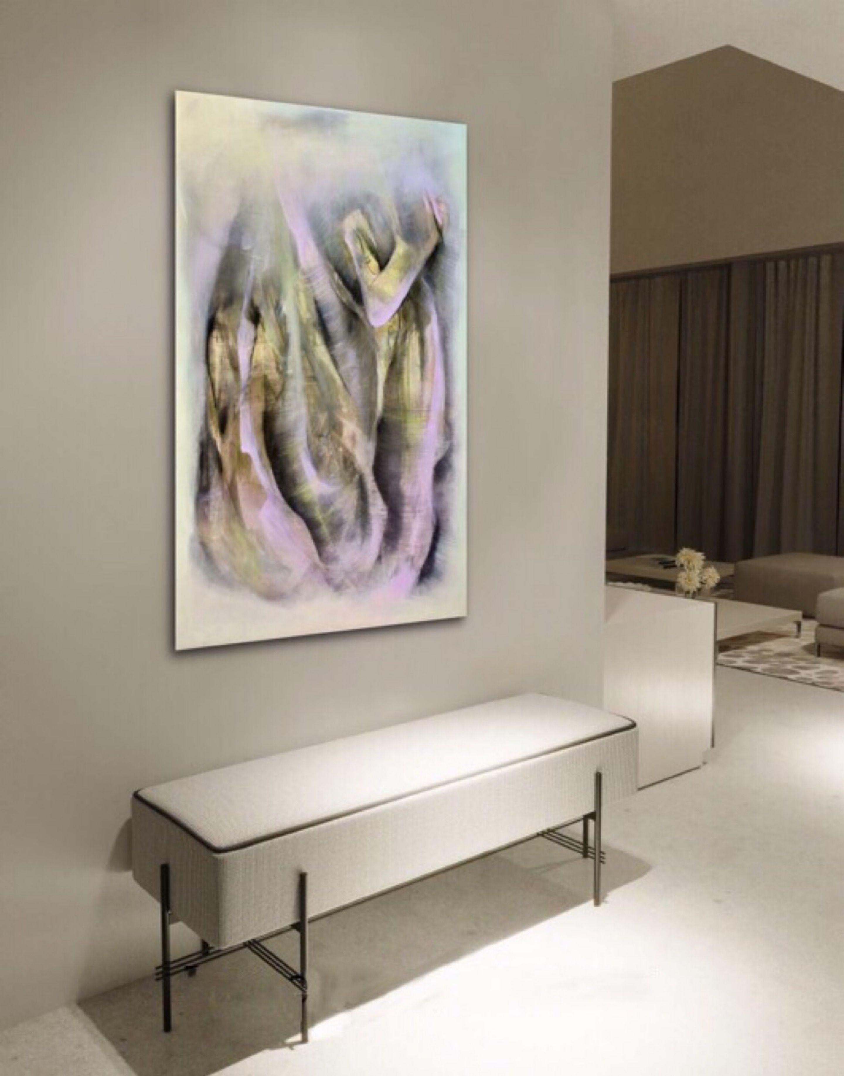 Cantiamo insieme in silenzio, Pintura, Acrílico sobre lienzo - Abstract Painting Gris de Roberta  Cervelli