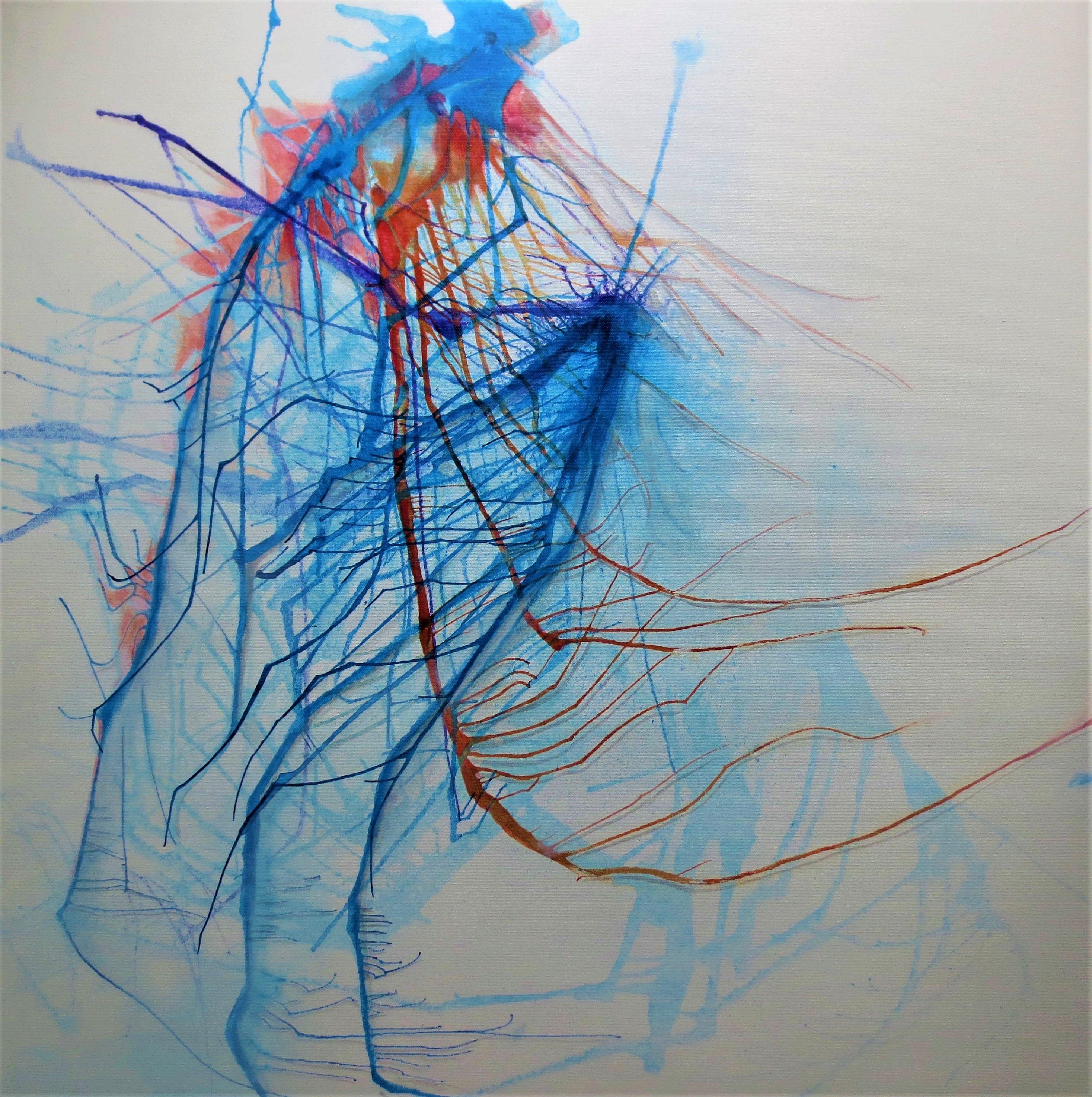 Roberta  Cervelli Abstract Painting - Synapses, Painting, Acrylic on Canvas